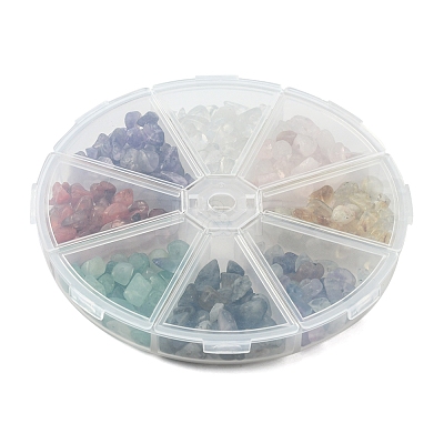 80G 8 Styles Natural & Synthetic Mixed Gemstone Chip Beads G-FS0005-50-1