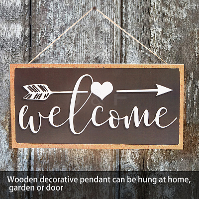 1Pc Natural Wood Hanging Wall Decorations for Front Door Home Decoration AJEW-CN0001-02E-1