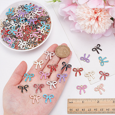 92Pcs 2 Colors Alloy Enamel Pendants ENAM-WR0001-17-1