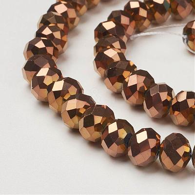 Electroplate Glass Beads Strands GR7X10MMY-C-1