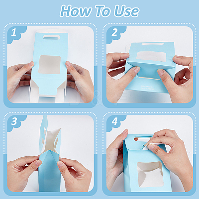 Paper Gift Storage Boxes with Visible Window CON-WH0110-003A-01-1