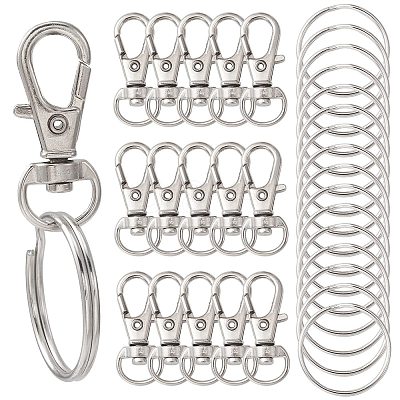 25Pcs Alloy Swivel Lobster Claw Clasps PALLOY-CJ0003-02-1