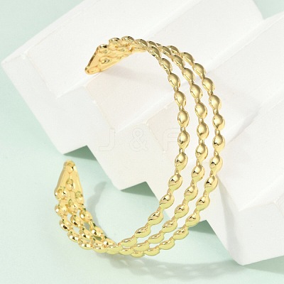 304 Stainless Steel Cuff Bangles for Women BJEW-Z097-07G-1