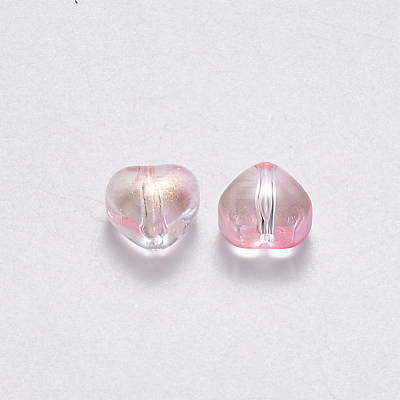 Transparent Spray Painted Glass Beads X-GLAA-R211-02-B04-1