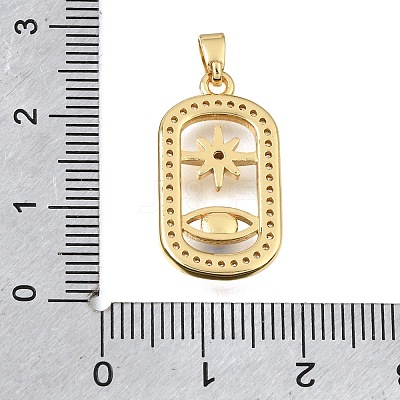 Brass Micro Pave Clear Cubic Zirconia Pendants KK-C263-22G-G-1