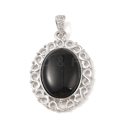 Natural Obsidian Pendants G-A226-03P-02-1