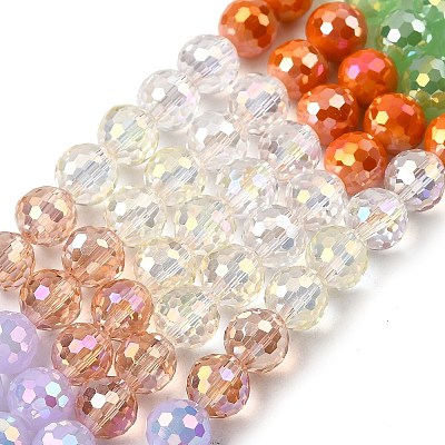 Electroplate Glass Beads Strands EGLA-D300-06-8mm-07-1