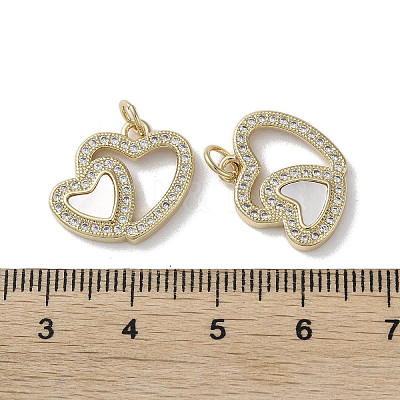 Brass Micro Pave Cubic Zirconia Pendants KK-G485-34A-G-1