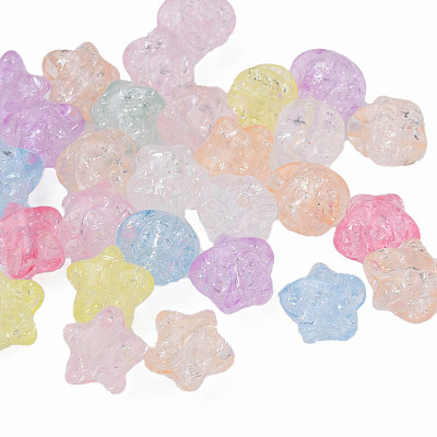 Transparent Crackle Acrylic Beads X-CACR-N006-13-A01-1