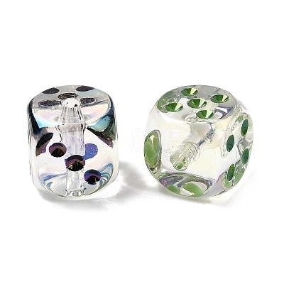 UV Plating Transparent Acrylic Beads OACR-H054-13-1