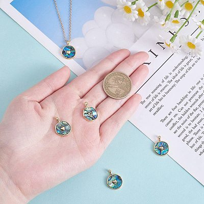 5Pcs Natural Abalone Shell/Paua Shell Pendants KK-SZ0002-38A-1