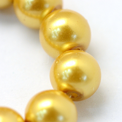 Baking Paint Pearlized Glass Pearl Round Bead Strands HY-Q003-10mm-31-1