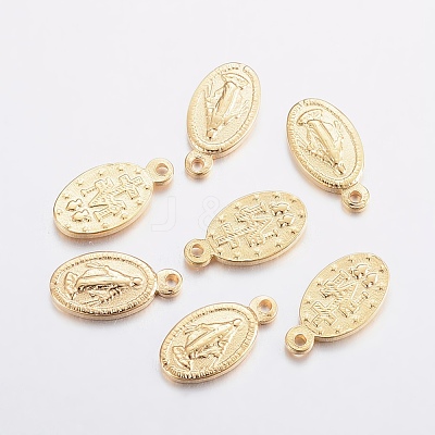 304 Stainless Steel Miraculous Medal Charms X-STAS-F155-17G-1