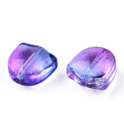 Two Tone Spray Painted Transparent Glass Beads GLAA-T022-26-B02-1