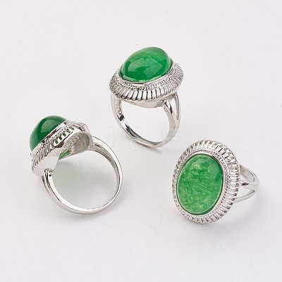 Dyed Natural Malaysia Jade Finger Rings X-RJEW-P122-17-1