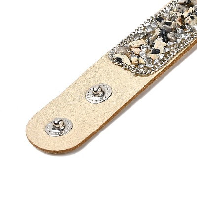 Faux Suede Snap Cord Bracelet LS-BJEW-F428-08-1