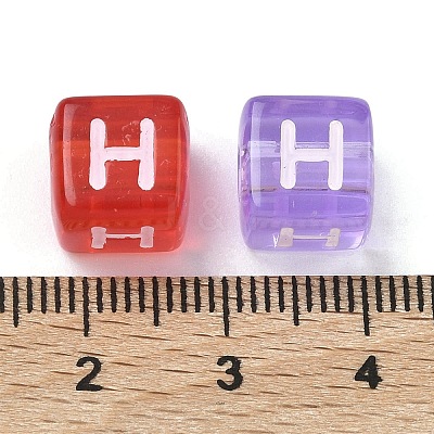 Spray Painted Transparent Acrylic Beads MACR-K365-07H-1