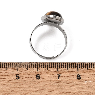 Adjustable 304 Stainless Steel Finger Rings for Women GG-CBA7994-04P-18-1