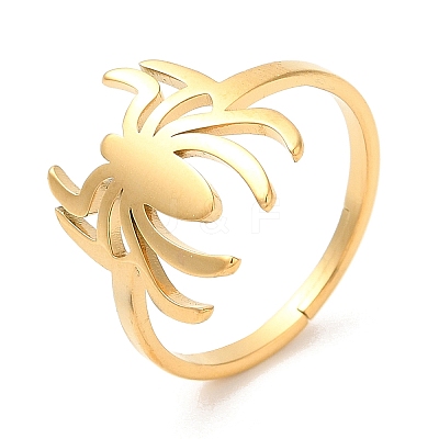 Ion Plating(IP) 304 Stainless Steel Spider Adjustable Ring for Women RJEW-M149-06G-1