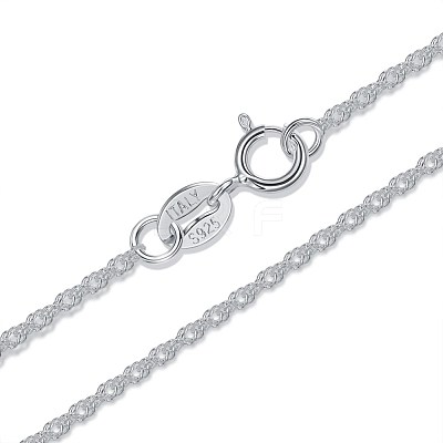 925 Sterling Silver Double Link Chain Necklaces NJEW-BB35180-D-18-1