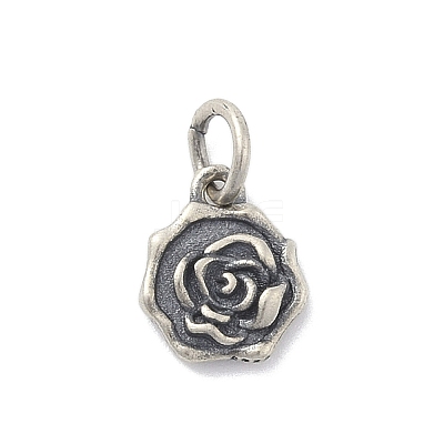 925 Sterling Silver Flower Charms with Jump Rings and 925 Stamp STER-M021-02AS-02-1