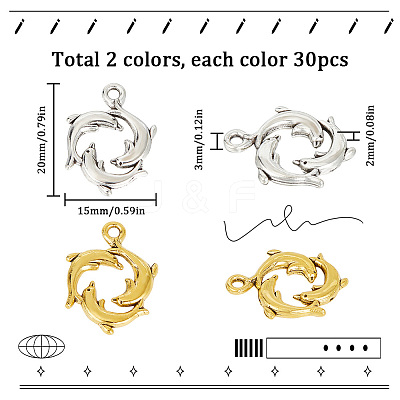 60Pcs 2 Colors Tibetan Style Alloy Pendants FIND-SC0004-94-1