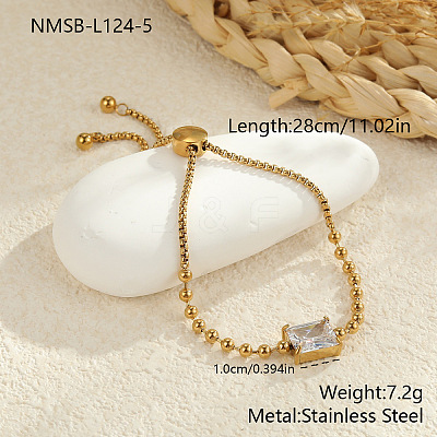Adjustable 304 Stainless Steel Box Chain & Ball Chain Slider Bracelets WGFC0C2-01-1