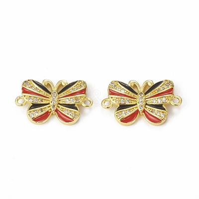 Brass Micro Pave Cubic Zirconia Connector Charms KK-E068-VB407-4-1