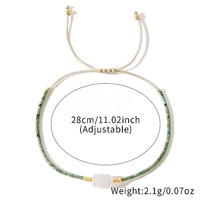 Natural White Jade Bead Braided Bead Bracelets SR7780-1