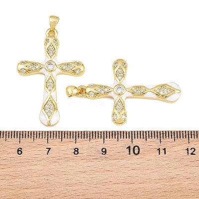 Brass Micro Pave Cubic Zirconia Pendants CU-CBAB3AD-11G-01-1