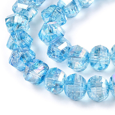 Transparent Electroplate Glass Beads Strands EGLA-N006-078B-1