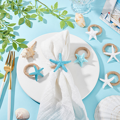 6Pcs 6 Styles Jute Napkin Rings DIY-GA00002-1