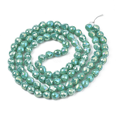Electroplate Opaque Solid Color Glass Beads Strands EGLA-N002-26-A04-1