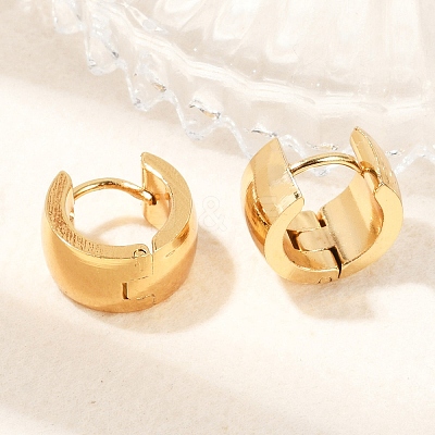 304 Stainless Steel Huggie Hoop Earrings EJEW-L252-035C-G-1