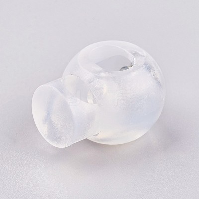 Plastic Iron Spring Cord Locks X-FIND-WH0017-12-1