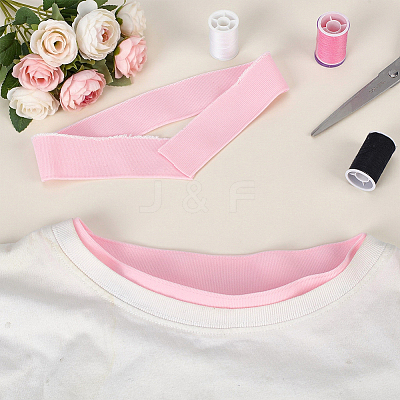 Polyester Ribbed Elastic Fabric Band DIY-WH0671-532C-1