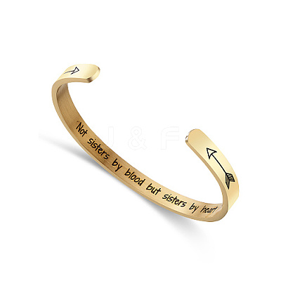 304 Stainless Steel Cuff Bangle for Women CR8784-4-1