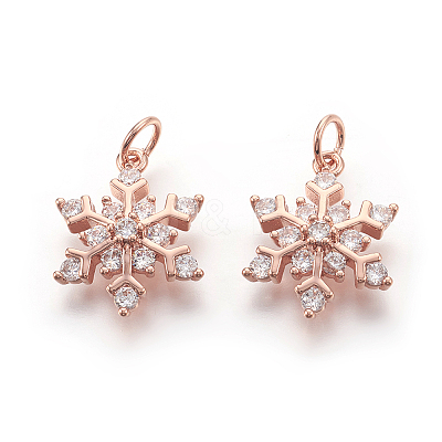 Brass Micro Pave Cubic Zirconia Pendants LS-KK-F774-10RG-NR-1