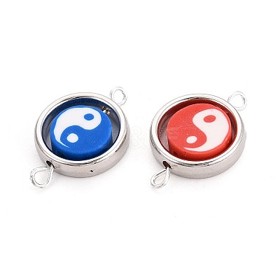 Polymer Clay Beads with CCB Plastic Frame Connector Charms CLAY-T022-35M-01-1