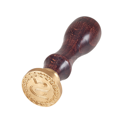 DIY Letter Scrapbook Brass Wax Seal Stamps and Wood Handle AJEW-P068-B02-1