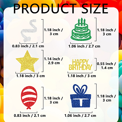 300Pcs 6 Styles Glitter Powder Paper Confetti DIY-WH20165-003-1