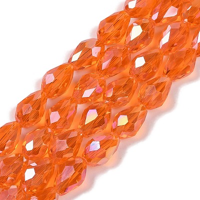 Transparent Electroplate Glass Beads Strands EGLA-N013-T10mm-B09-1