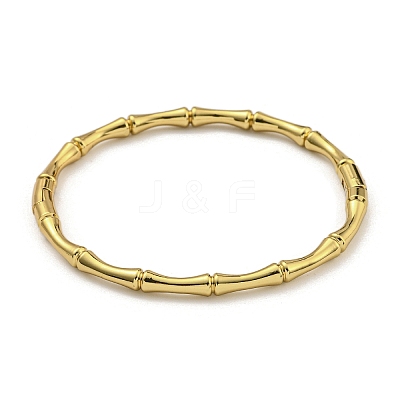 PVD Vacuum Plating 202 Stainless Steel Bamboo Stick Hinged Bangles for Women Men BJEW-M317-06B-G-1