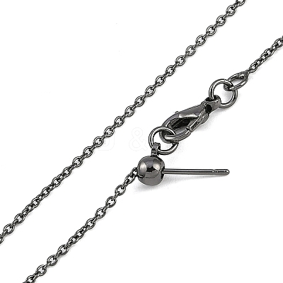 1mm Rack Plating Brass Cable Chain Adjustable Slider Necklaces for Women Men MAK-L044-55B-1