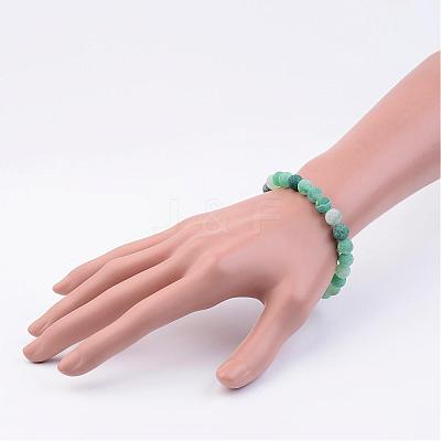 Natural Weathered Agate(Dyed) Stretch Beads Bracelets BJEW-JB02513-1