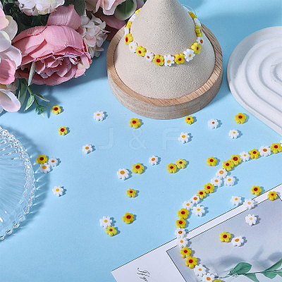150Pcs 2 Colors Handmade Millefiori Glass Bead Strands LAMP-CA0001-14-1