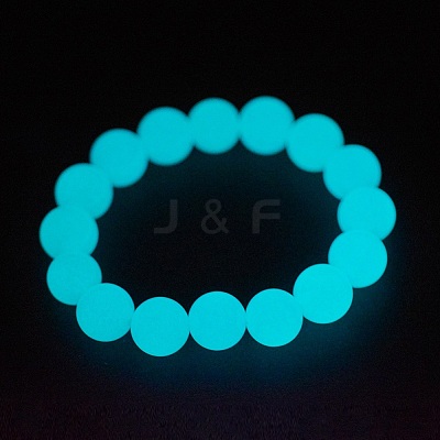 Synthetic Luminous Stone Beaded Stretch Bracelet BJEW-P203-10mm-01A-1