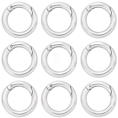 12Pcs Brass Spring Gate Rings KK-SC0008-03P-1