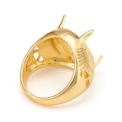 Long-Lasting Plated Brass Finger Ring Components KK-D160-03G-J-1