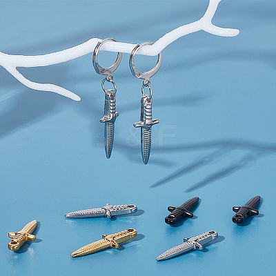 12Pcs 3 Style 304 Stainless Steel Pendants STAS-UN0042-75-1